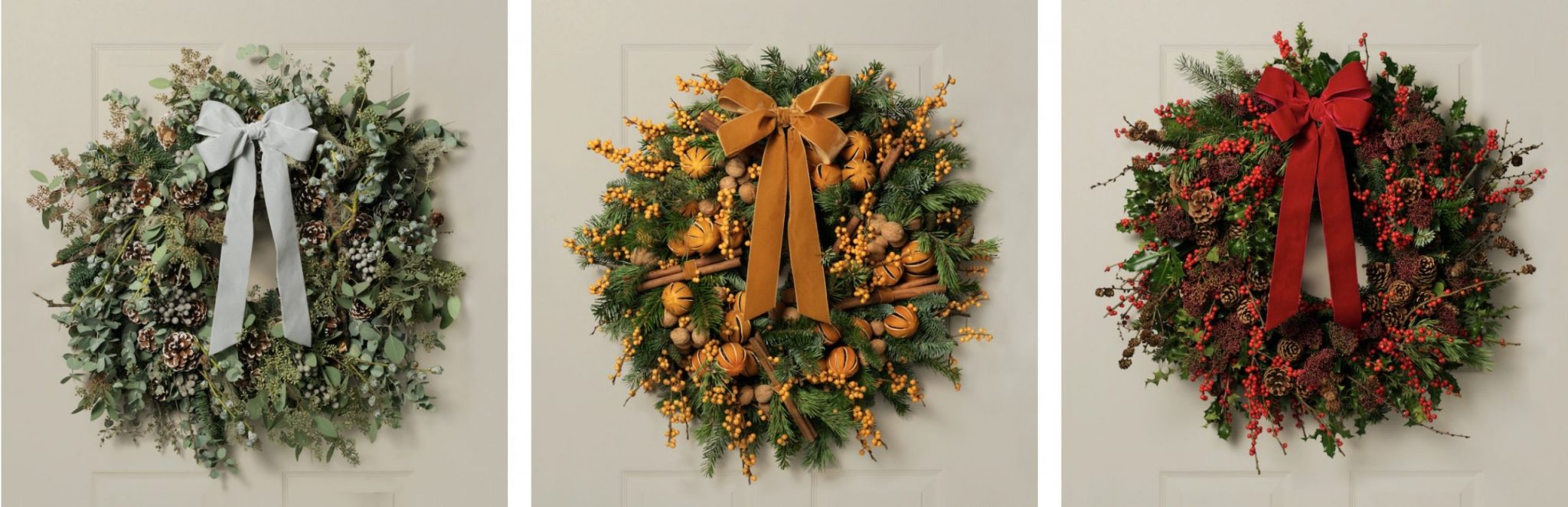 The Snowdon, Lichfield and Beaton Wreaths from The Winter Collection, each named after an iconic British photographer.